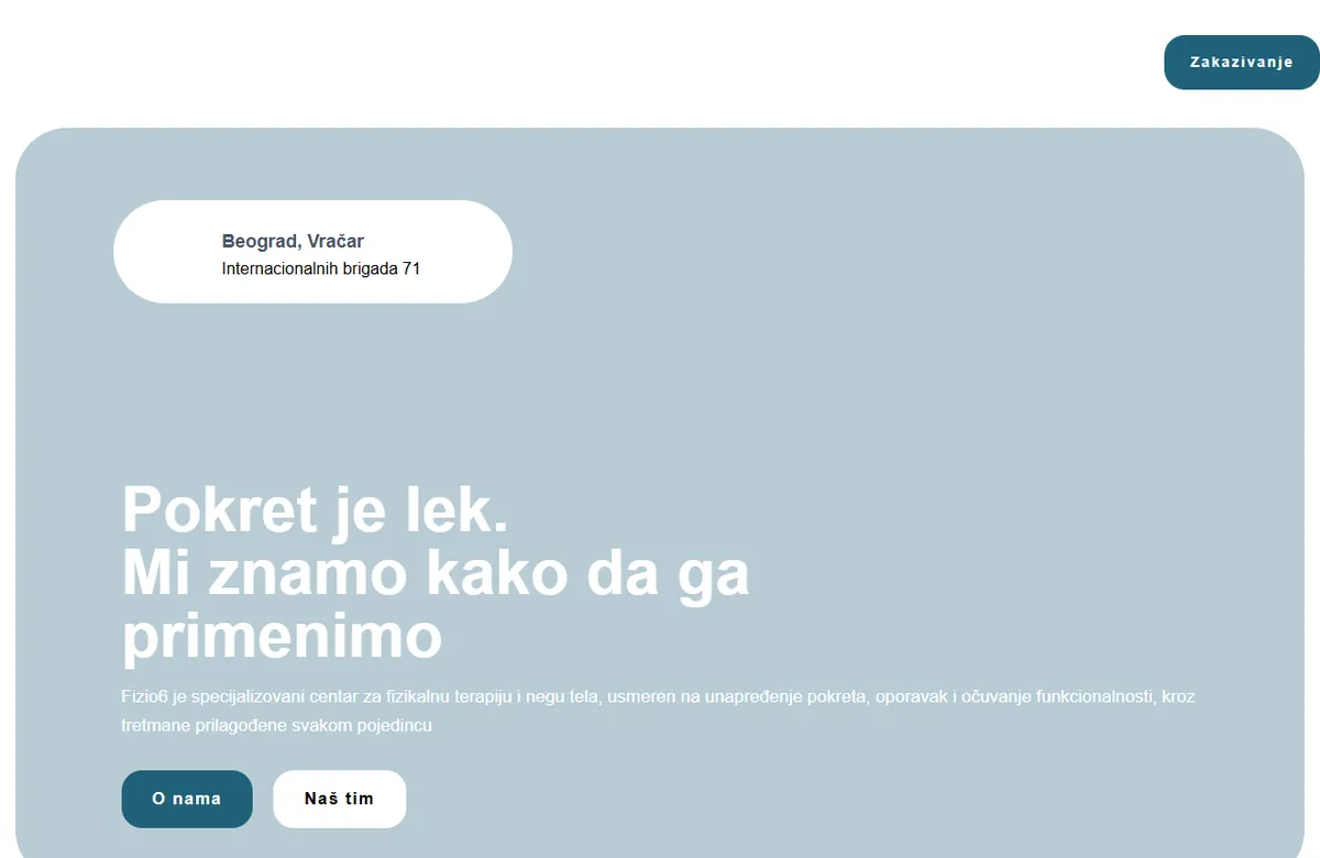 موقع علاج طبيعي بحجز أونلاين ومحتوى مبني على الطلب — fizio6.com
