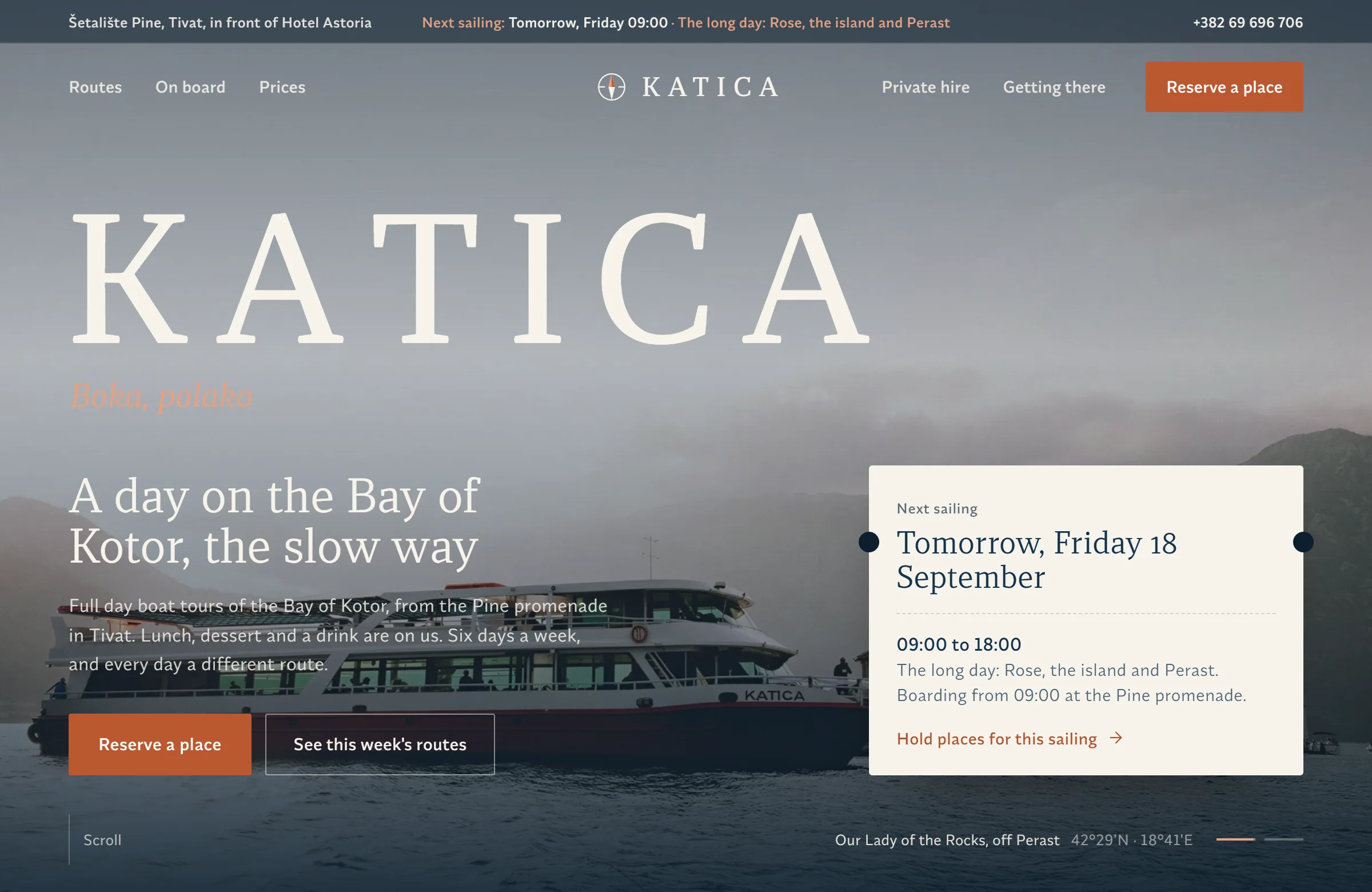 katicabrod.com, Tivat