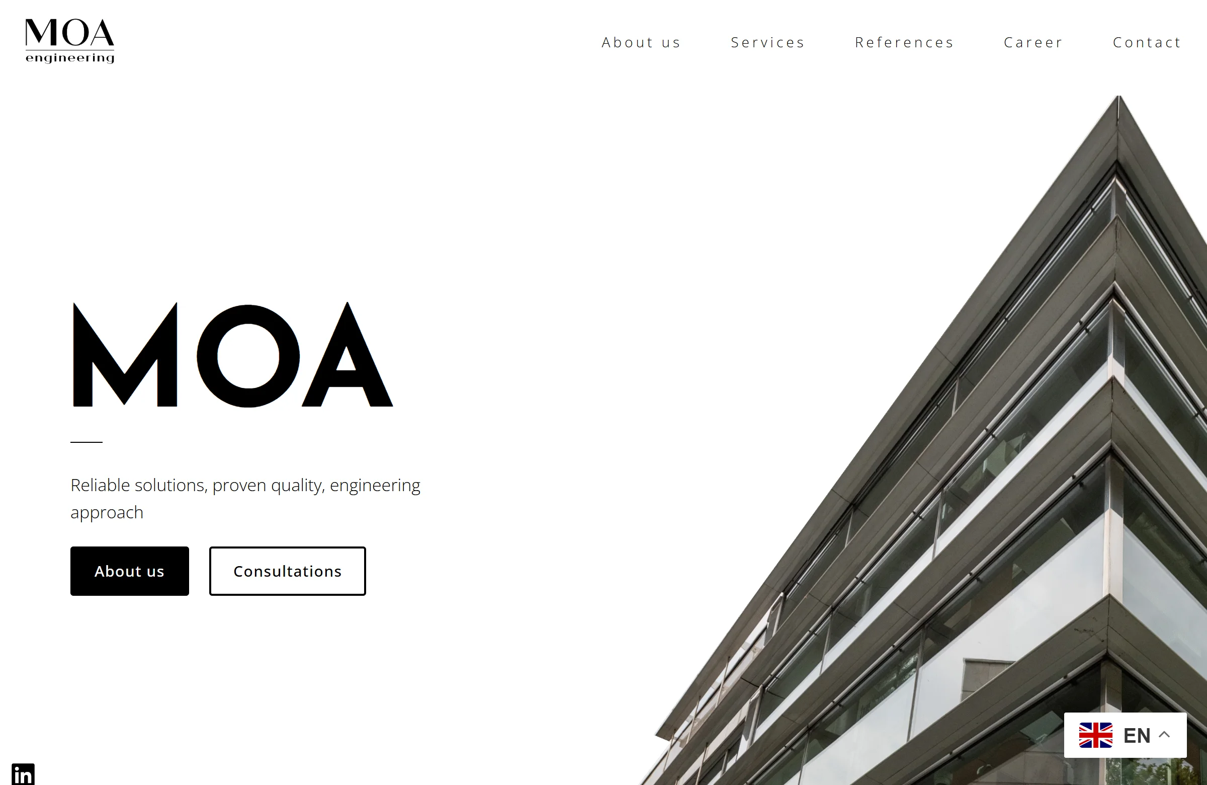 A site for a Belgrade construction company, moa.rs