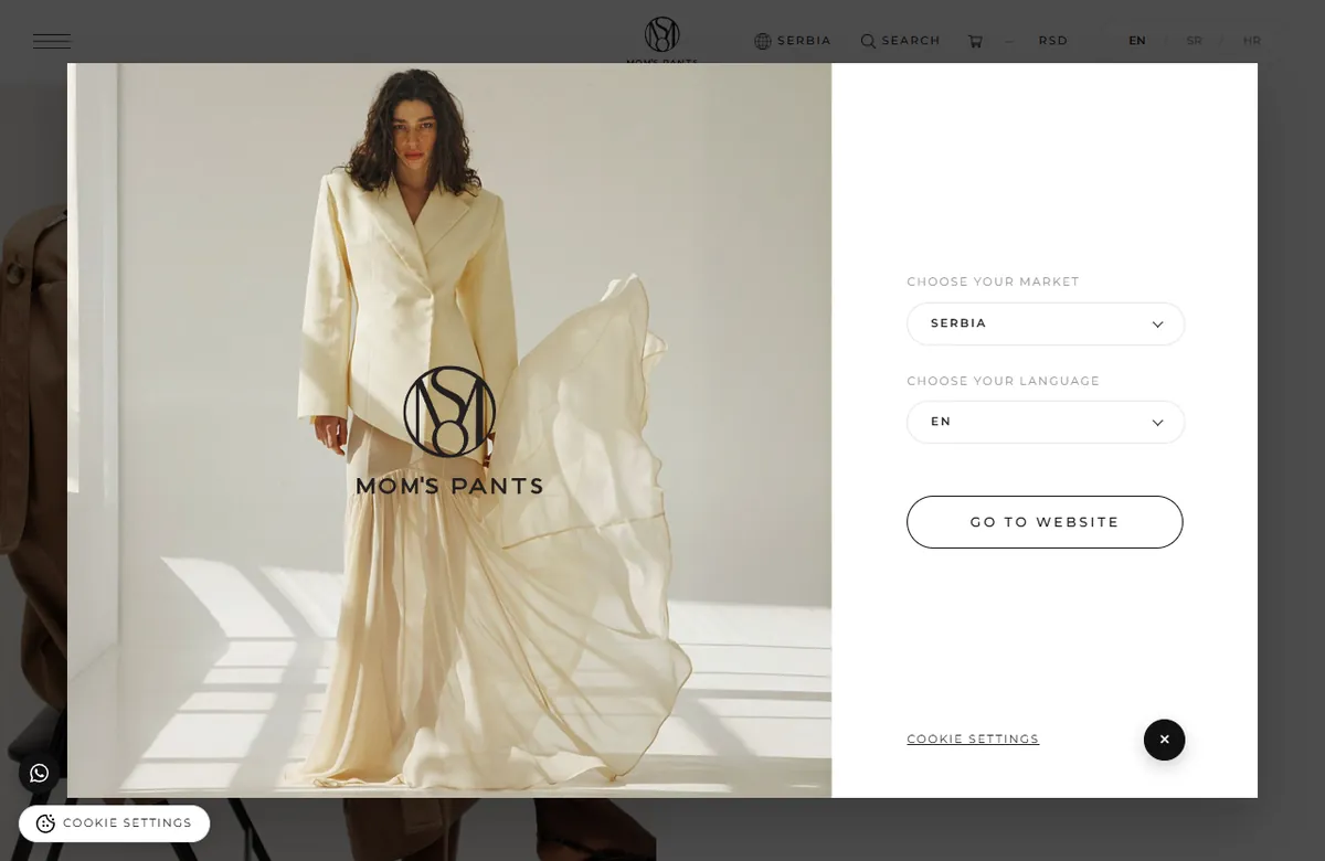 A WooCommerce store with multi-currency pricing and its own email — momspants.com