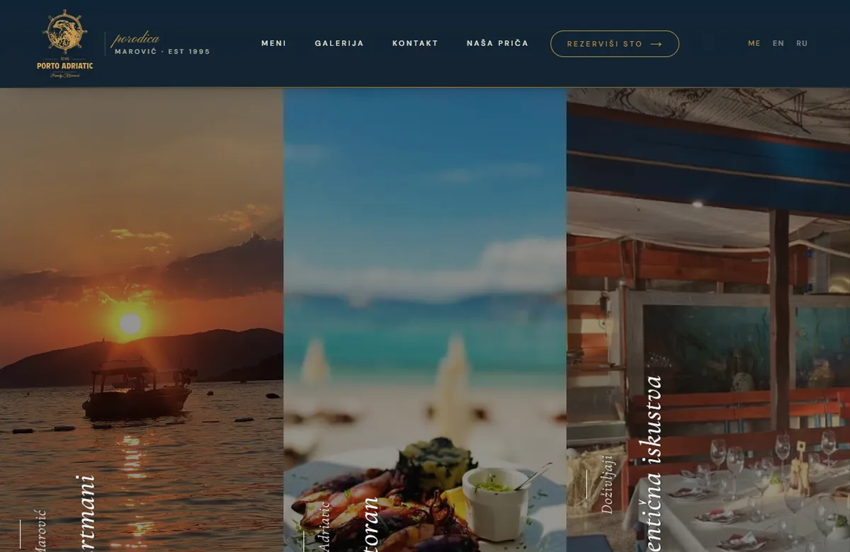 A trilingual restaurant site built to be found — portoadriatic.me
