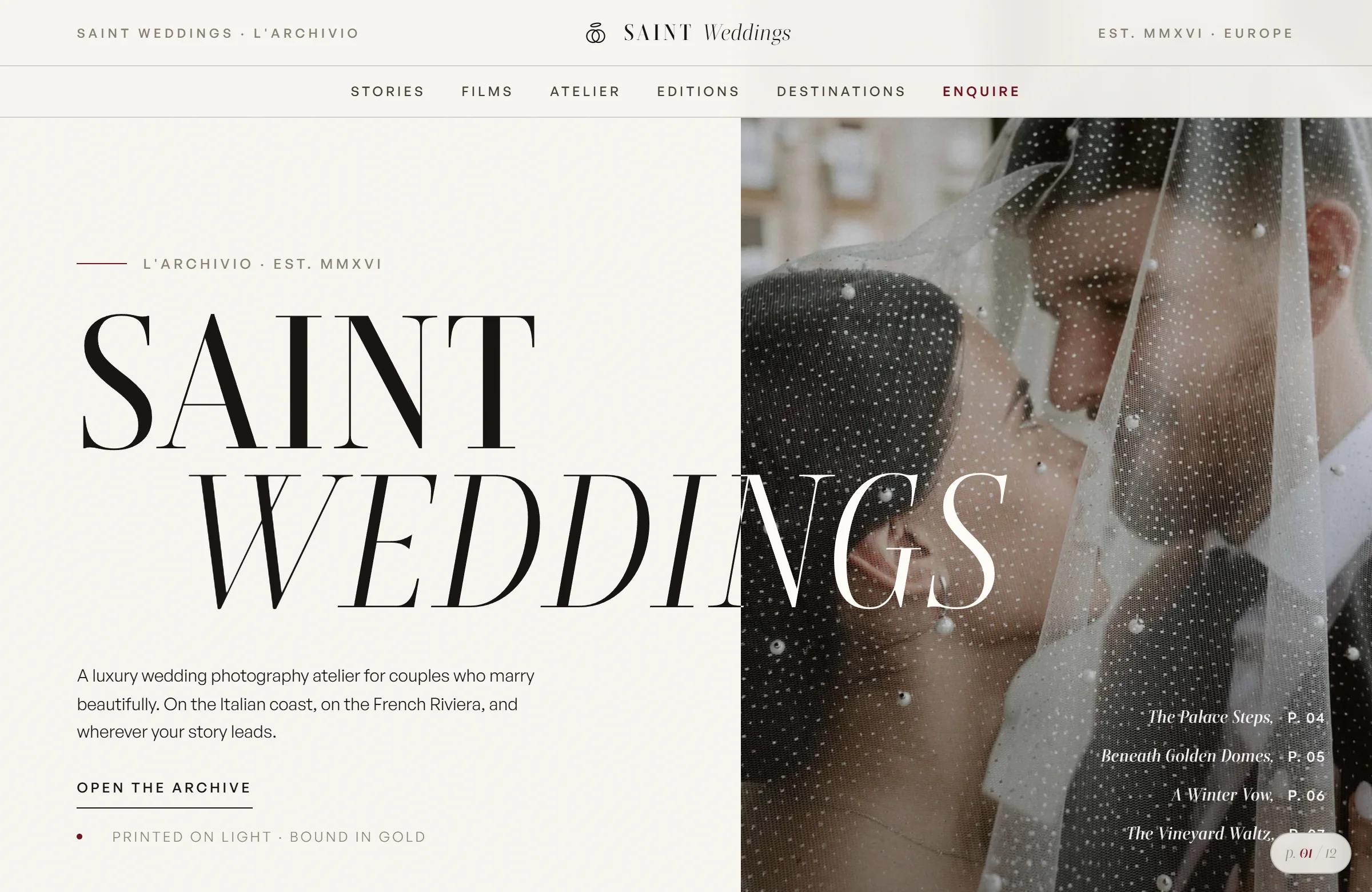 A multilingual site for a destination wedding photography studio, saint.wedding